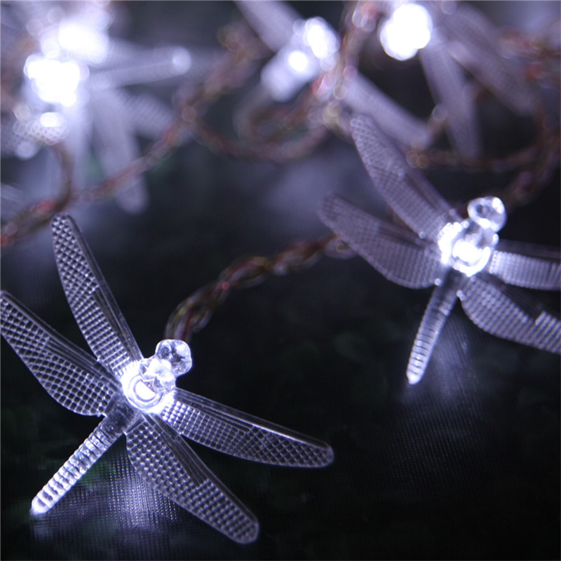solar dragonfly led string light holiday lighting